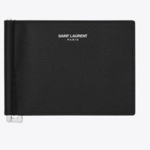 SAINT LAURENT Bill Clip Black Leather Wallet